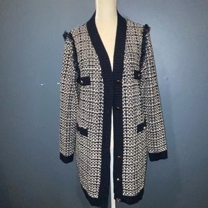 Love token blue tweed cardigan size M